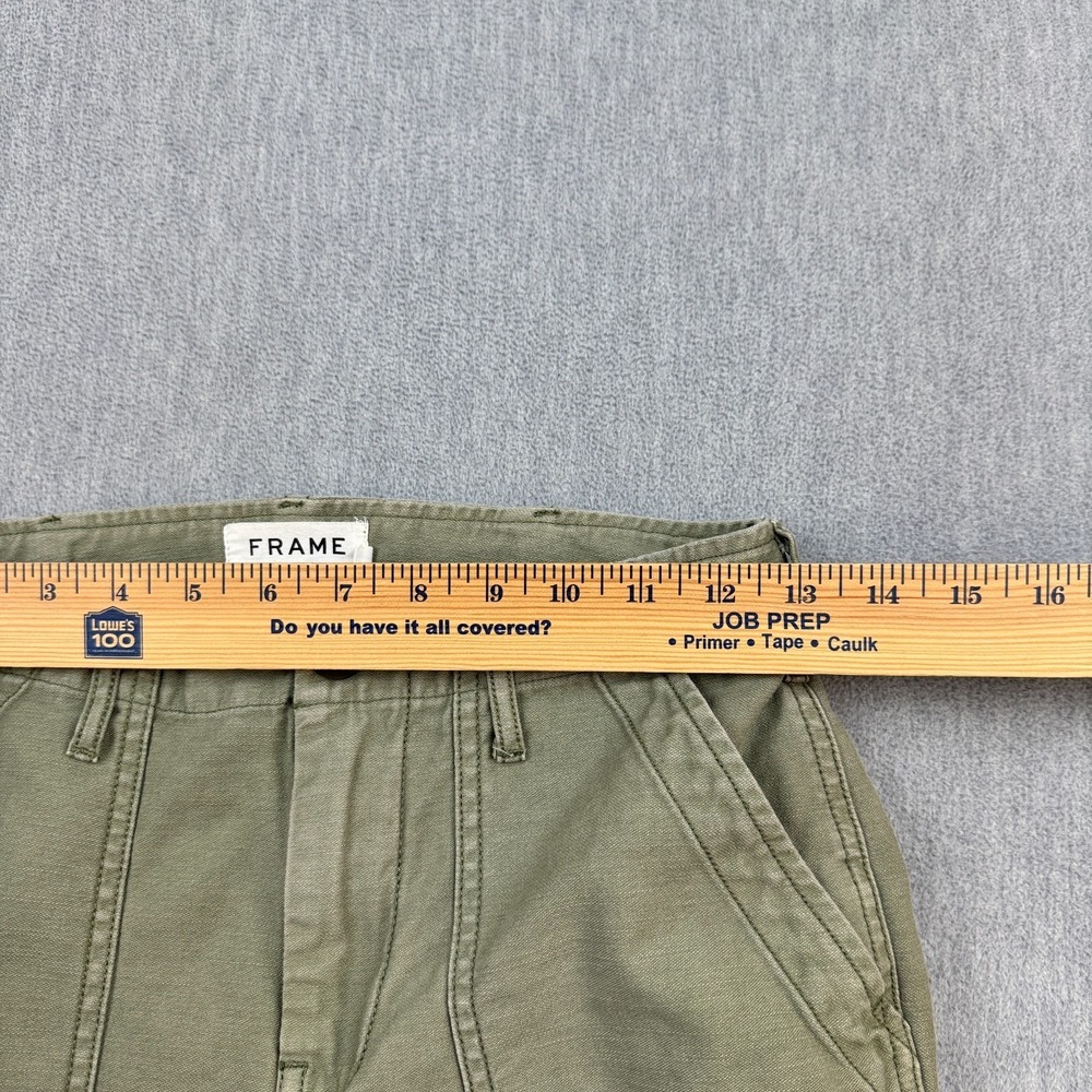 Frame Denim Pants Womens 26 Military Green Service Cropped Cargo Utility Pockets - Picture 7 of 14